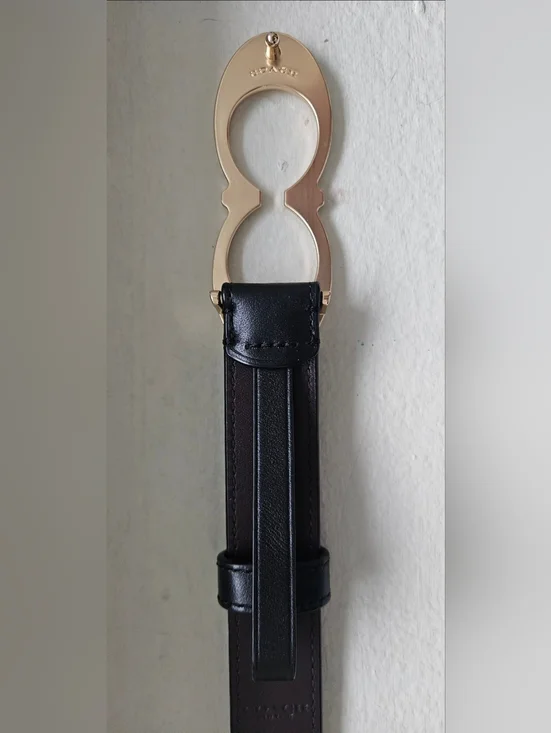 Coach Signature Buckle Belt 25mm Style No. C1725 Black/Gold Small - Picture 3 of 11